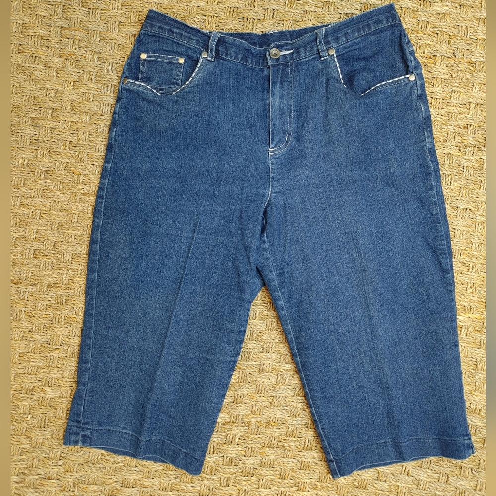 Alfred Dunner SANTORINI Petite Capri Jeans, Indigo 12P